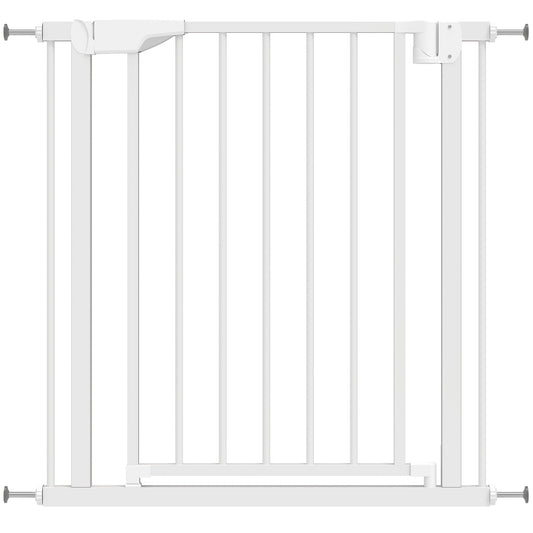Photo of PawHut Baby Gate, Pet Safety Gate Pressure Fit, 76-82cm Wide with Two-Way Open, One-Hand Opening in Opening colour on a white background