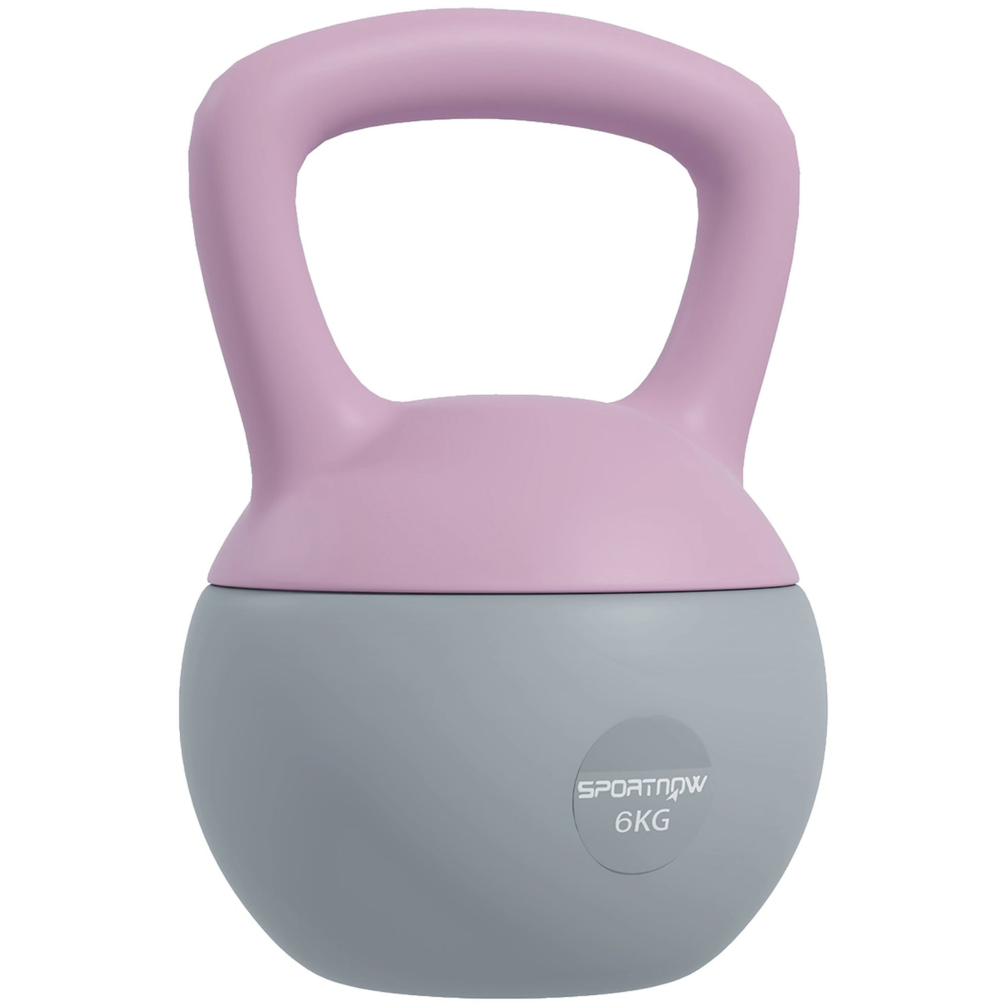 Photo of SPORTNOW 6KG Soft Kettlebell, Kettle Bell with Non-Slip Handle for Home Gym, Weight Lifting, Strength Training, Purple/Grey in Purple/Grey colour on a white background