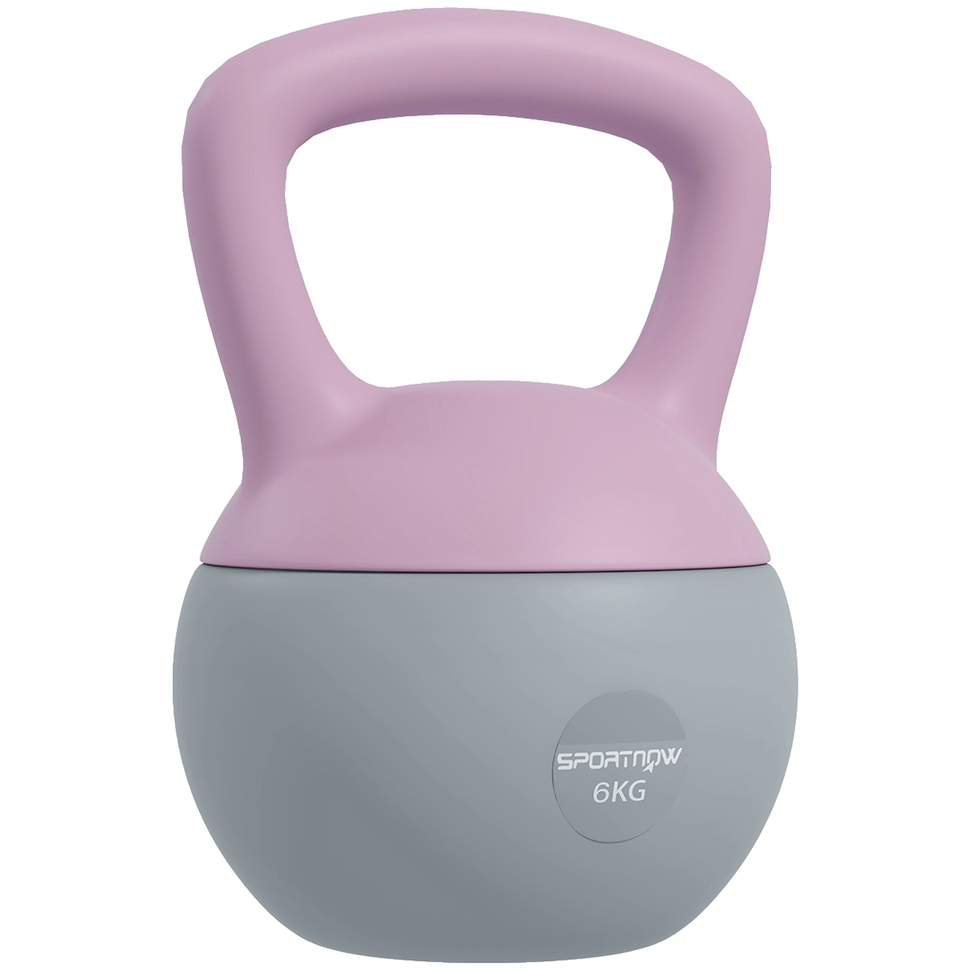Photo of SPORTNOW 6KG Soft Kettlebell, Kettle Bell with Non-Slip Handle for Home Gym, Weight Lifting, Strength Training, Purple/Grey in Purple/Grey colour on a white background