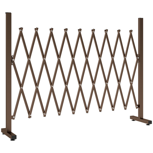 Photo of Outsunny Expanding Trellis Fence, Freestanding Movable Fence, Foldable Garden Screen Panel, 250 x 103.5 cm, Dark Brown in Brown colour on a white background