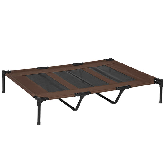 Photo of PawHut Raised Dog Bed Cooling Elevated Pet Cot with Breathable Mesh for Indoor Outdoor Use Brown, XX Large, 122 x 92 x 23cm in 23cm colour on a white background
