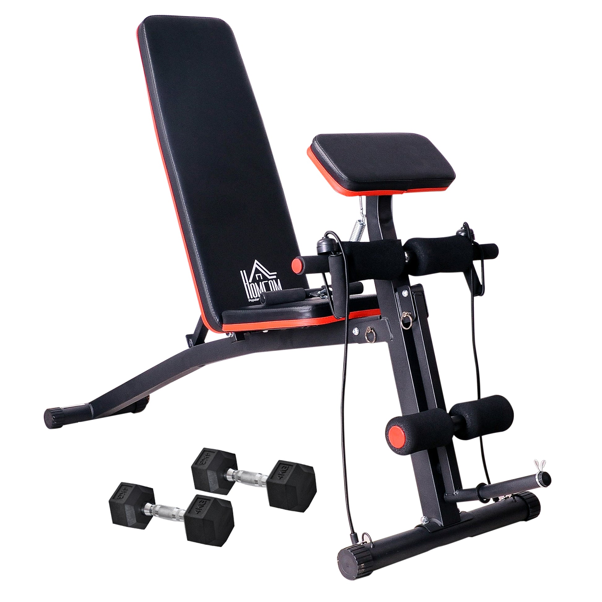 Photo of HOMCOM Adjustable Reclined Dumbbell Bench Weight Lifting Set Folding Sit Up Ab Bench Home Training Gym Multiuse Workout Exercise Fitness with 2 x 4kg Dumbbells in Dumbbells colour on a white background