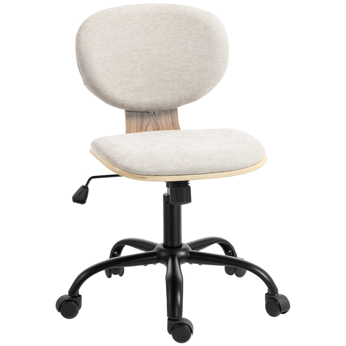 Photo of HOMCOM Home Office Desk Chair Rocking Function Ergonomic Swivel Chair with PU Wheels, Light Grey in Grey colour on a white background