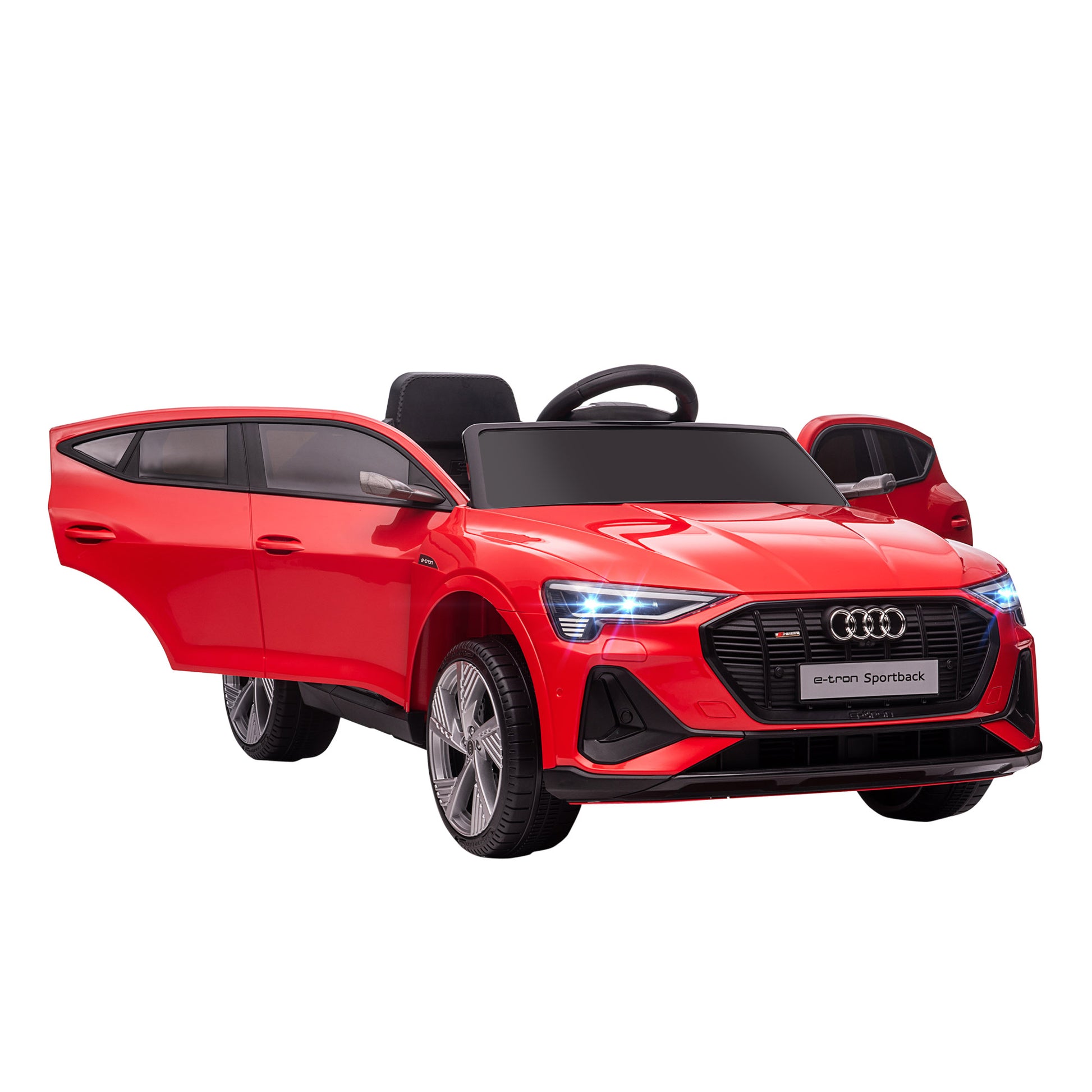 Photo of HOMCOM Audi E-tron Licensed 12V Kids Electric Ride on, Electric Car for Kids, with Parental Remote, Music Lights MP3, Suspension Wheels, for 3-5 Years, Red in Red colour on a white background