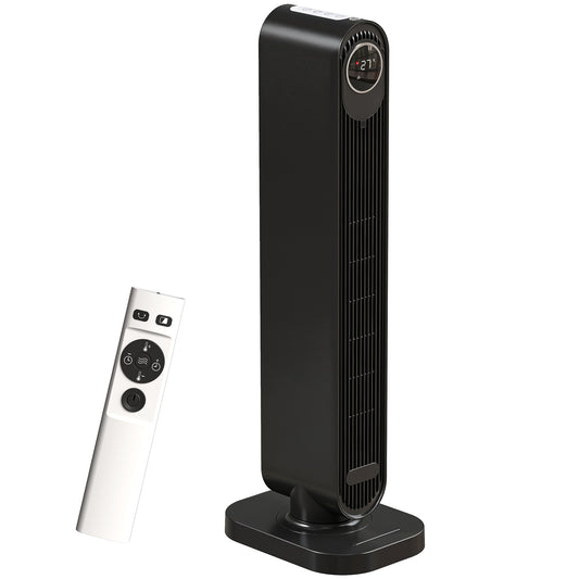 Photo of HOMCOM 2000W Ceramic Electric Heater with Fan, Timer, Oscillation - Black in Black colour on a white background