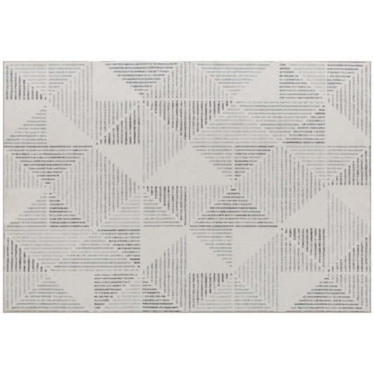 Photo of HOMCOM Modern Area Rug, Geometric Pattern Non-Slip Washable Rug, Soft Floor Carpet for Living Room, Bedroom, Dining Room, Home Office, 230 x 160 cm, Grey in Grey colour on a white background