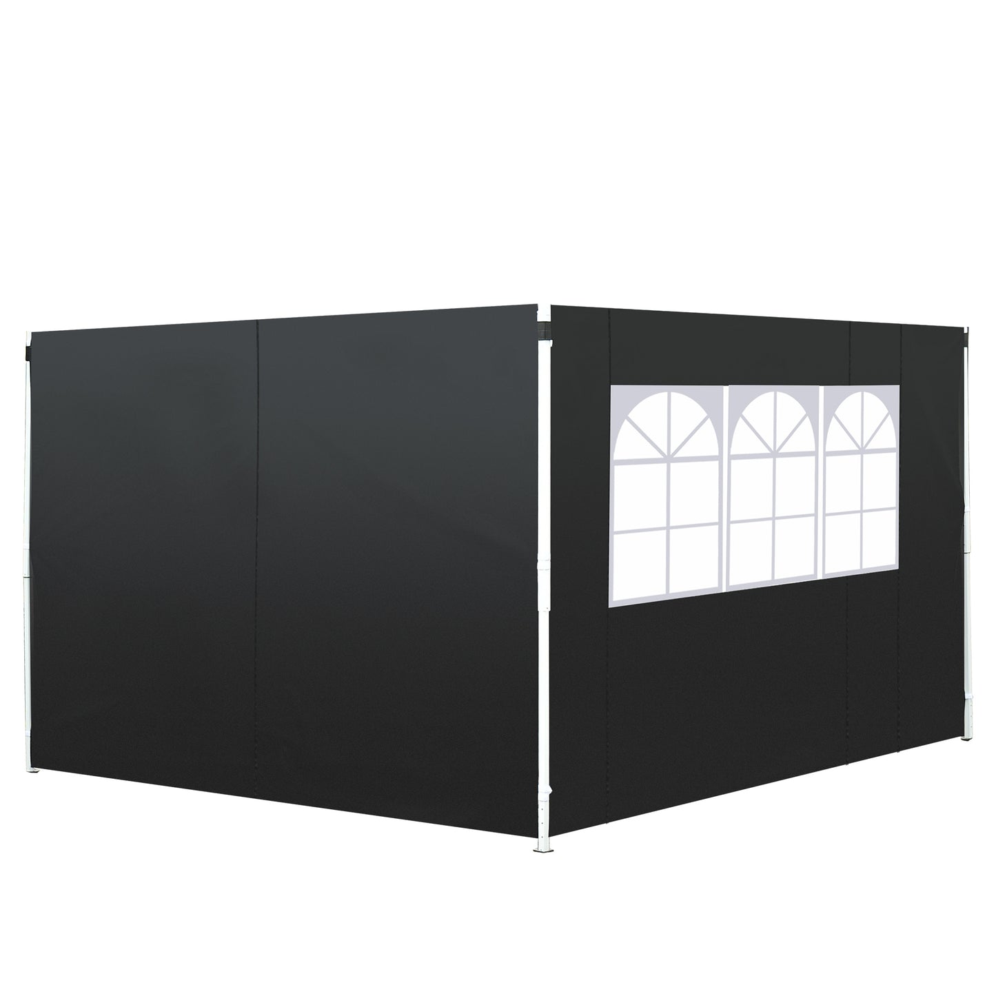 Photo of Outsunny 3 Meters Gazebo Replaceable Exchangeable Side Panel Wall Panels Walls With Window, Black in Black colour on a white background