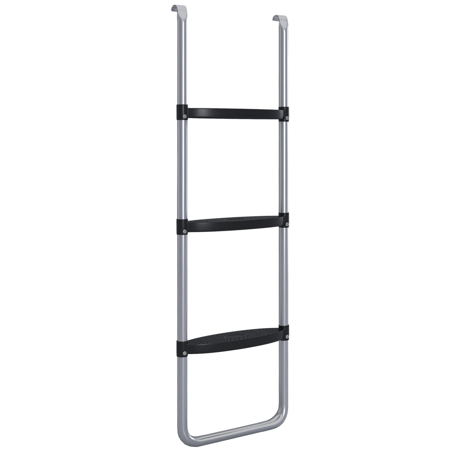 Photo of SPORTNOW Galvanised Steel Trampoline Ladder, 2 Steps/3 Steps Outdoor Trampoline Accessories for 6ft, 8ft, 10ft, 12ft, 13ft, 14ft, 16ft Trampoline, 110L x 32Wcm, Silver Tone in Tone colour on a white background