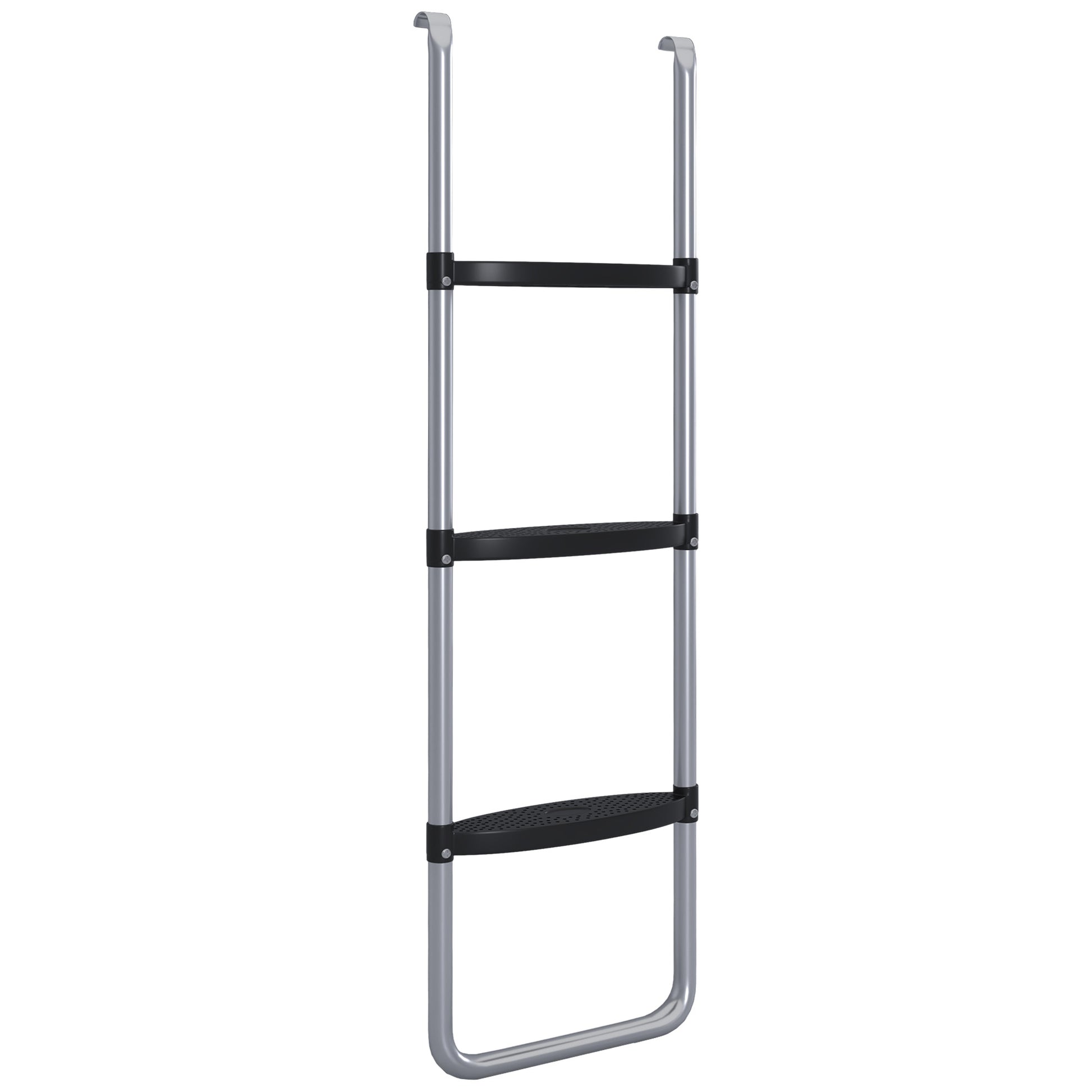 Photo of SPORTNOW Galvanised Steel Trampoline Ladder, 2 Steps/3 Steps Outdoor Trampoline Accessories for 6ft, 8ft, 10ft, 12ft, 13ft, 14ft, 16ft Trampoline, 110L x 32Wcm, Silver Tone in Tone colour on a white background