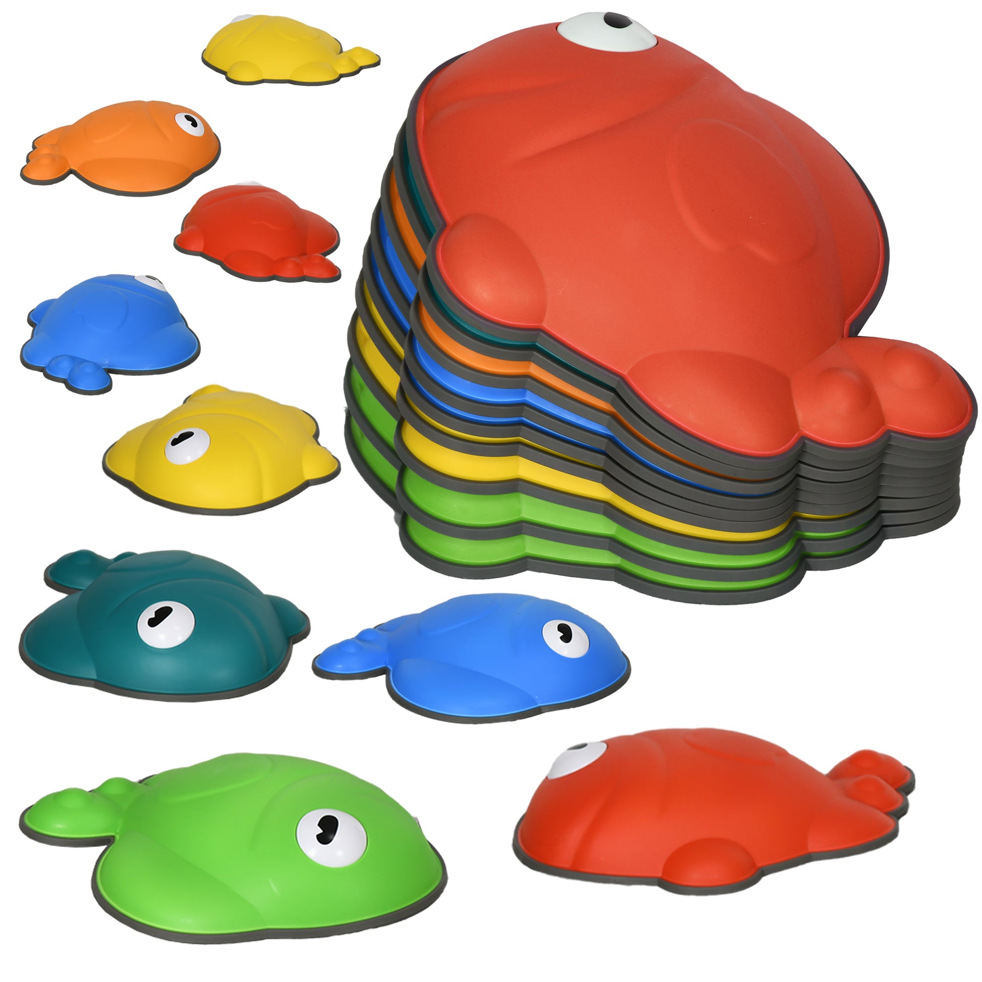 Photo of AIYAPLAY 9 Pcs Balance Stepping Stones Kids for Sensory with Non-slip Edge, Stackable Outdoor Indoor Obstacle Course in Course colour on a white background