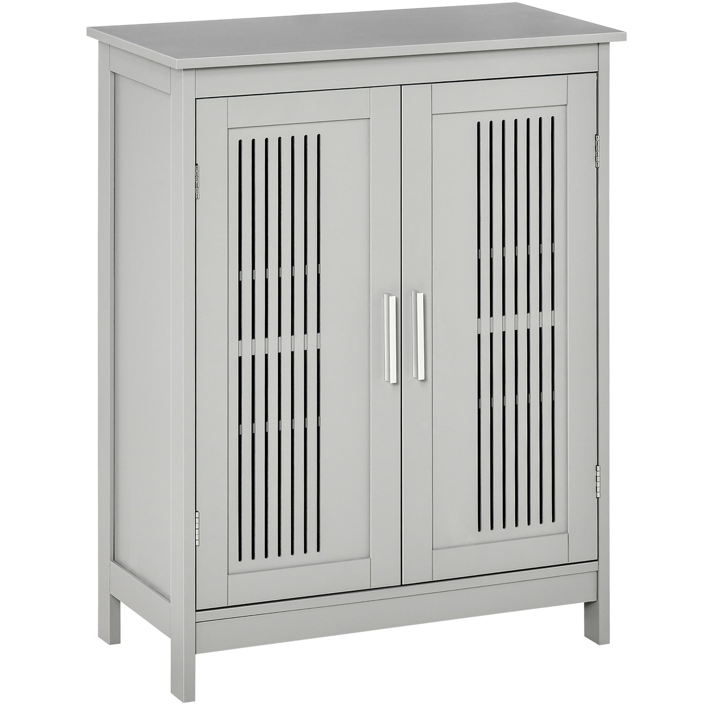Photo of kleankin Modern Bathroom Floor Cabinet - Grey in Grey colour on a white background