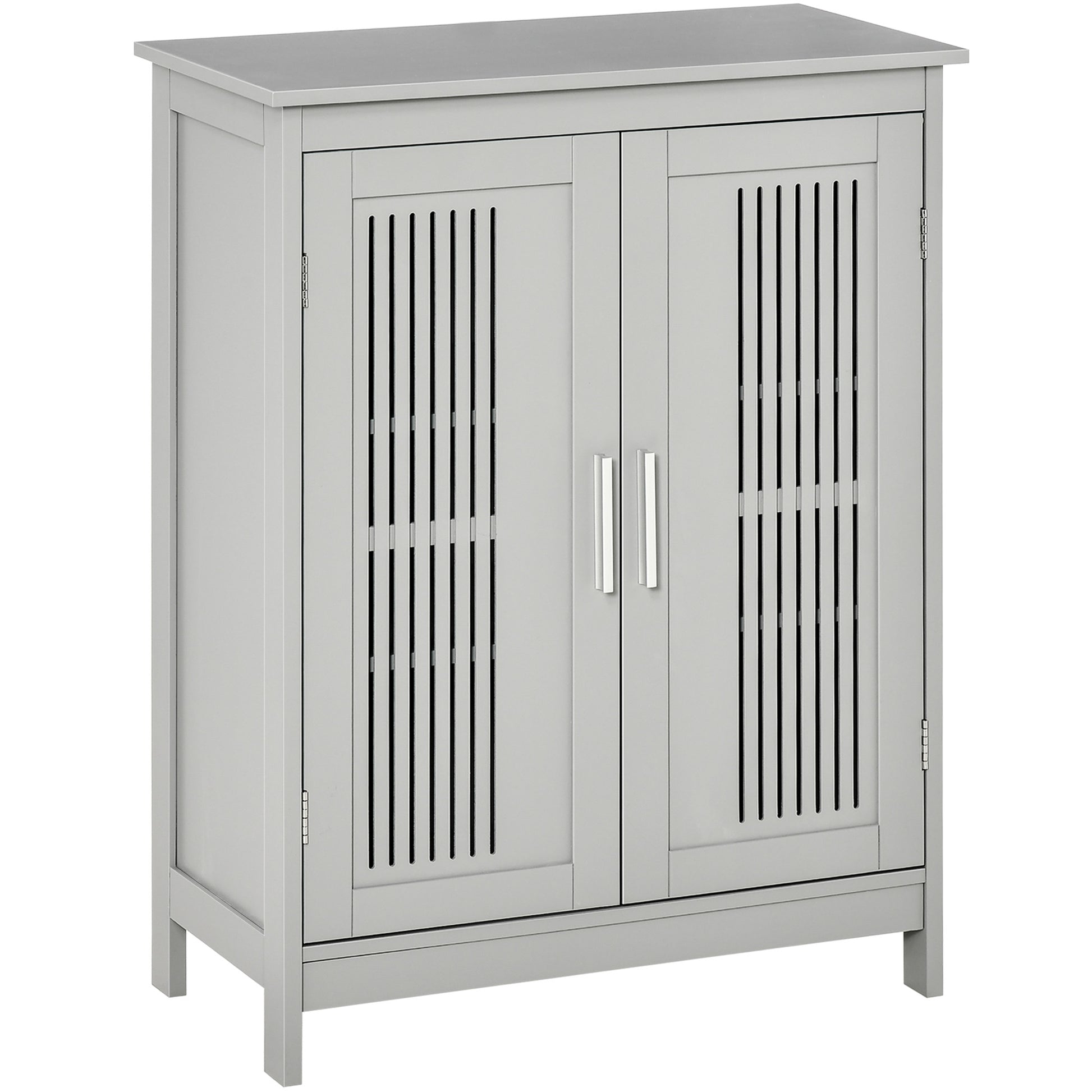 Photo of kleankin Modern Bathroom Floor Cabinet - Grey in Grey colour on a white background