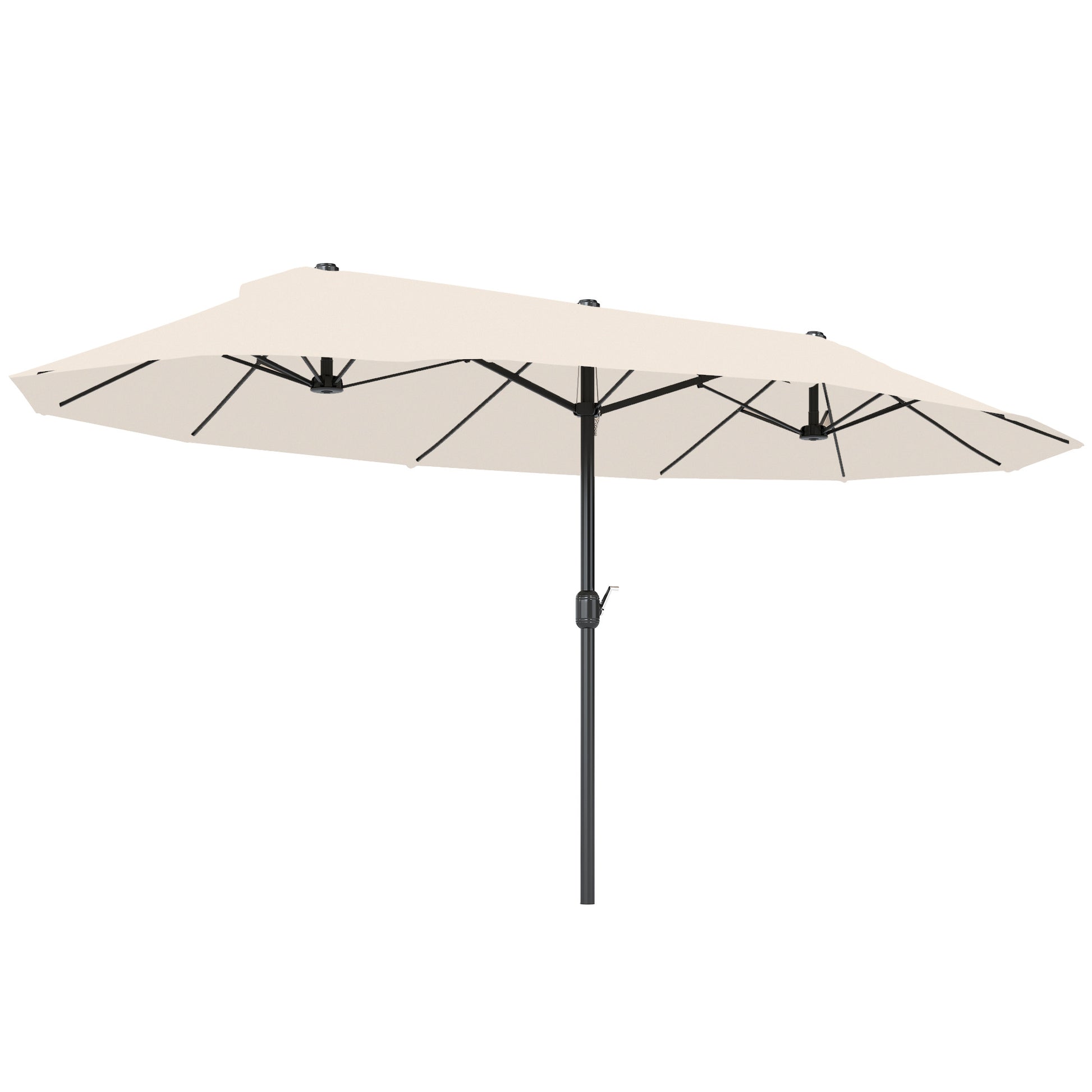 Photo of Outsunny 4.6m Double Garden Parasol - Beige in Beige colour on a white background
