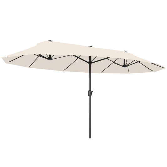 Photo of Outsunny 4.6m Double Garden Parasol - Beige in Beige colour on a white background