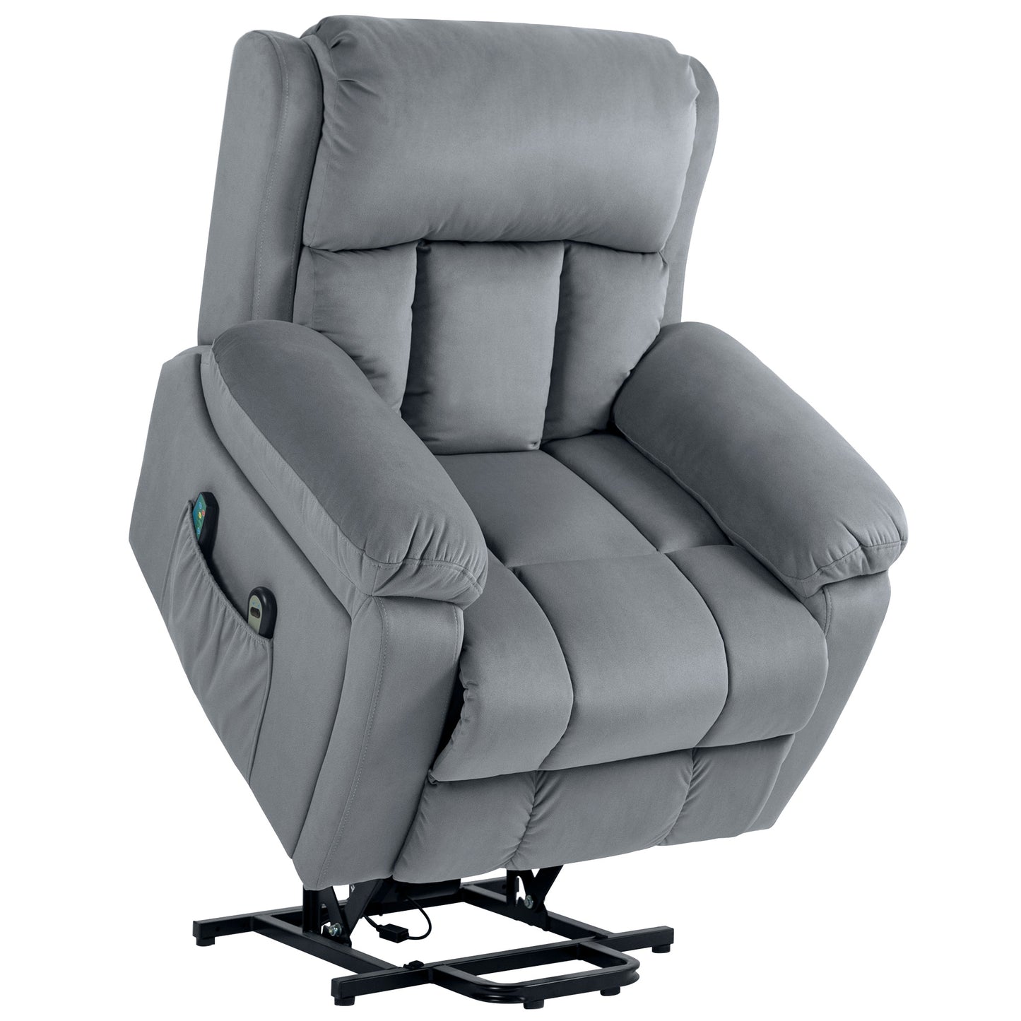Photo of HOMCOM Eight-Point Massage Lift Chair, with Remote - Grey in Grey colour on a white background