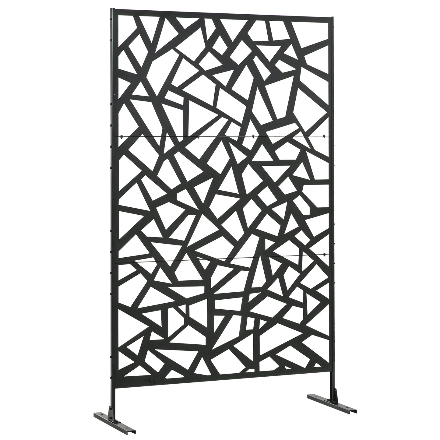 Photo of Outsunny Freestanding Garden Partition Screen Metal Decorative Outdoor Divider with Expansion Screws for Garden Patio Deck in Deck colour on a white background