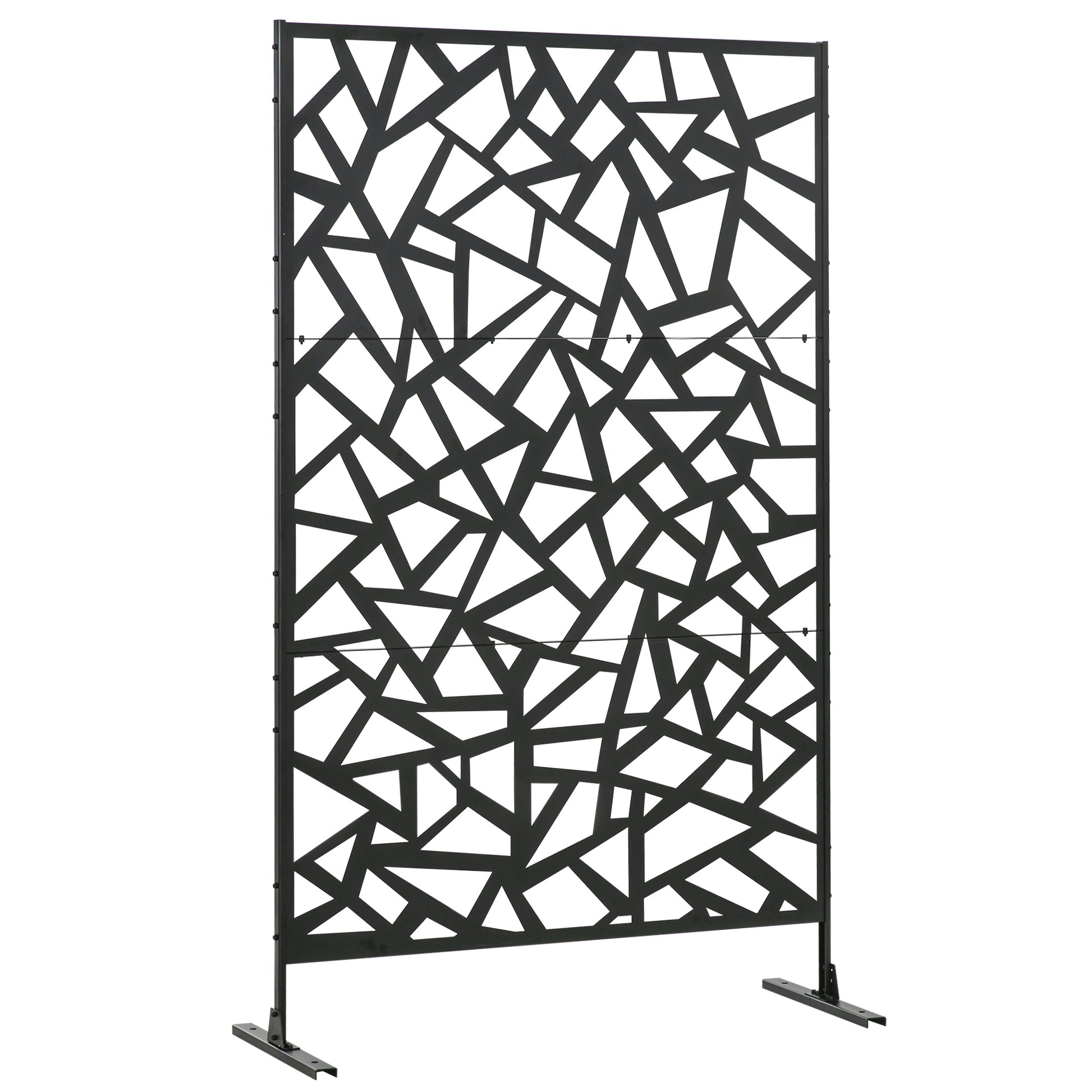 Photo of Outsunny Freestanding Garden Partition Screen Metal Decorative Outdoor Divider with Expansion Screws for Garden Patio Deck in Deck colour on a white background