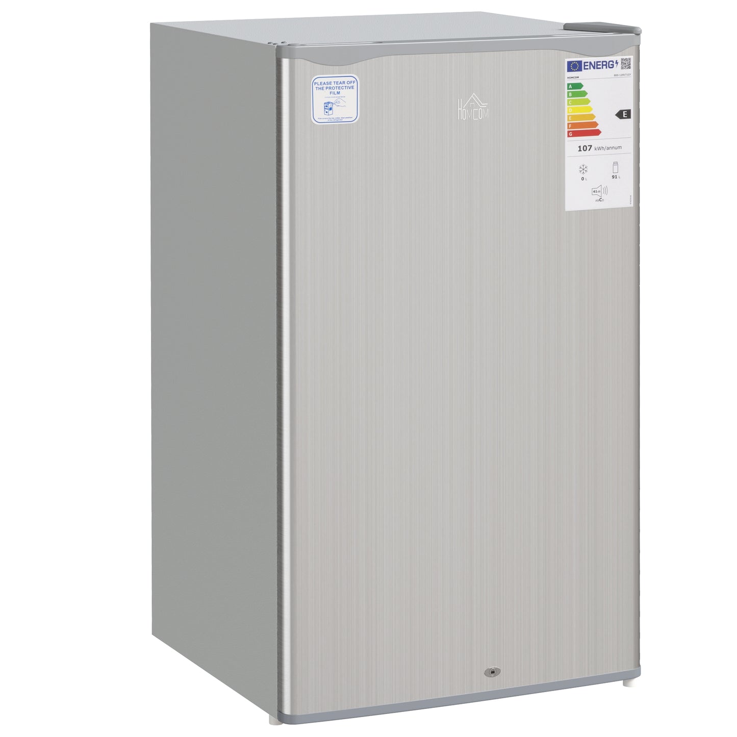 Photo of HOMCOM 91L Freestanding Under-Counter Fridge with Lock - Grey in Grey colour on a white background