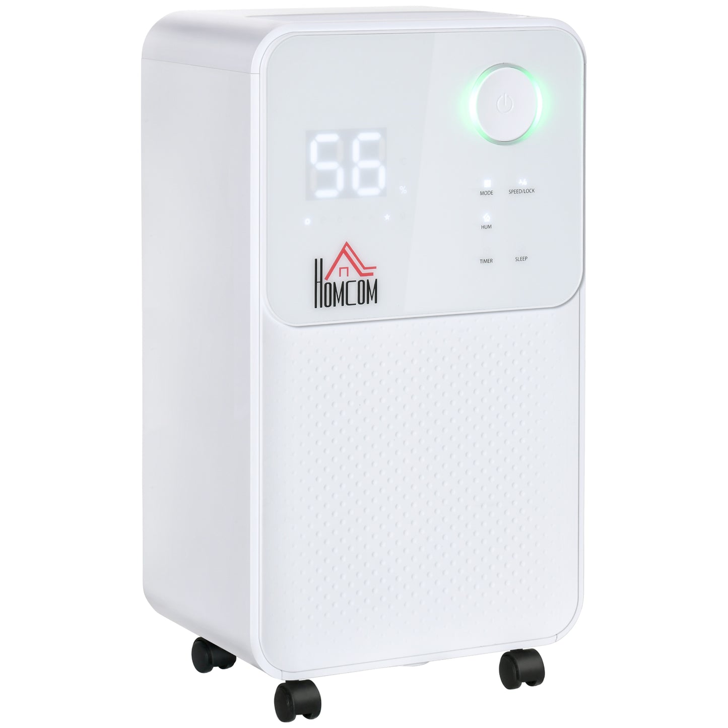 Photo of HOMCOM 12L/Day Dehumidifier for Home, Laundry Room, Bedroom, Basement, Electric Moisture Air De-Humidifier with 4 Modes, Continuous Drainage, 24H Timer, Digital Humidity Display in Display colour on a white background