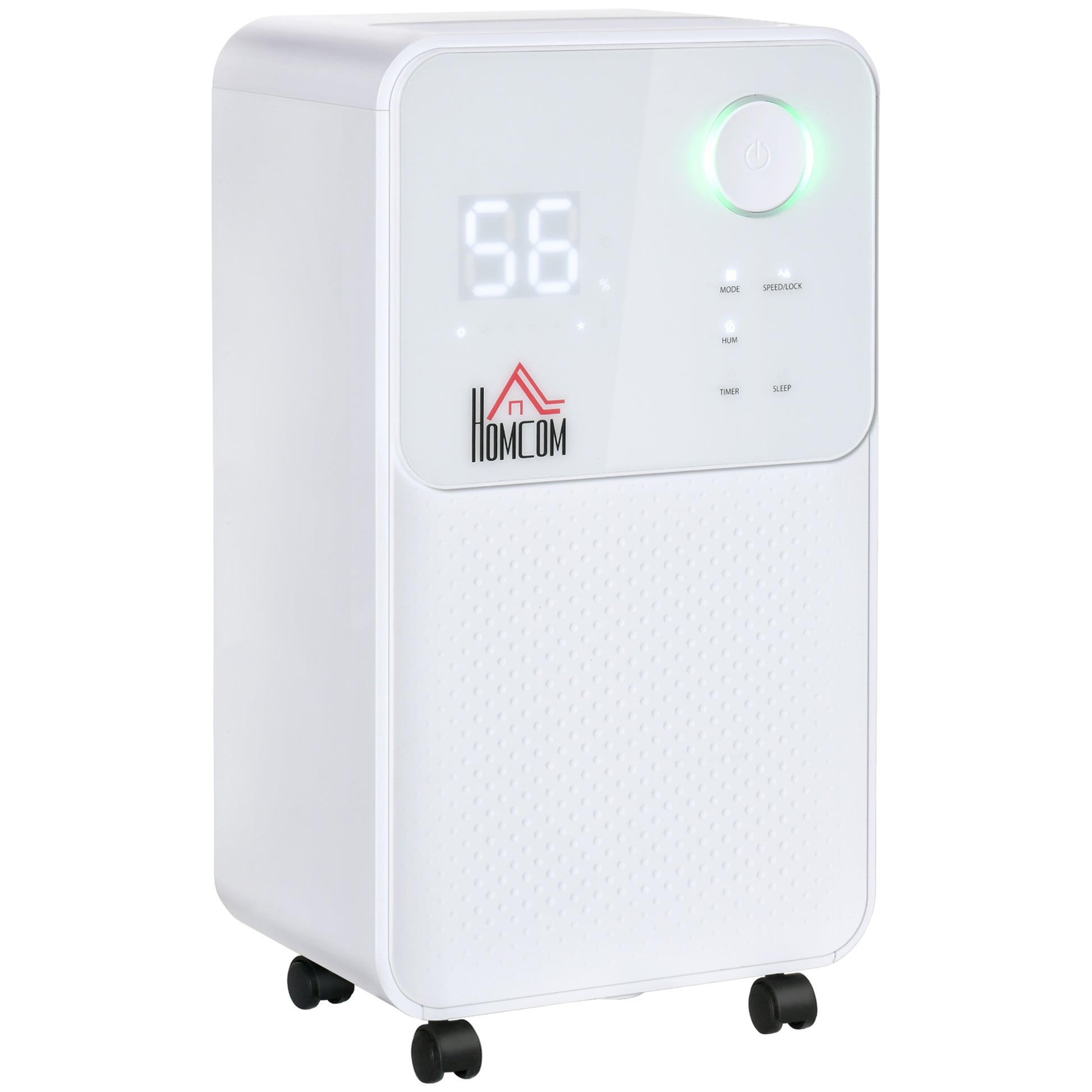 Photo of HOMCOM 12L/Day Dehumidifier for Home, Laundry Room, Bedroom, Basement, Electric Moisture Air De-Humidifier with 4 Modes, Continuous Drainage, 24H Timer, Digital Humidity Display in Display colour on a white background