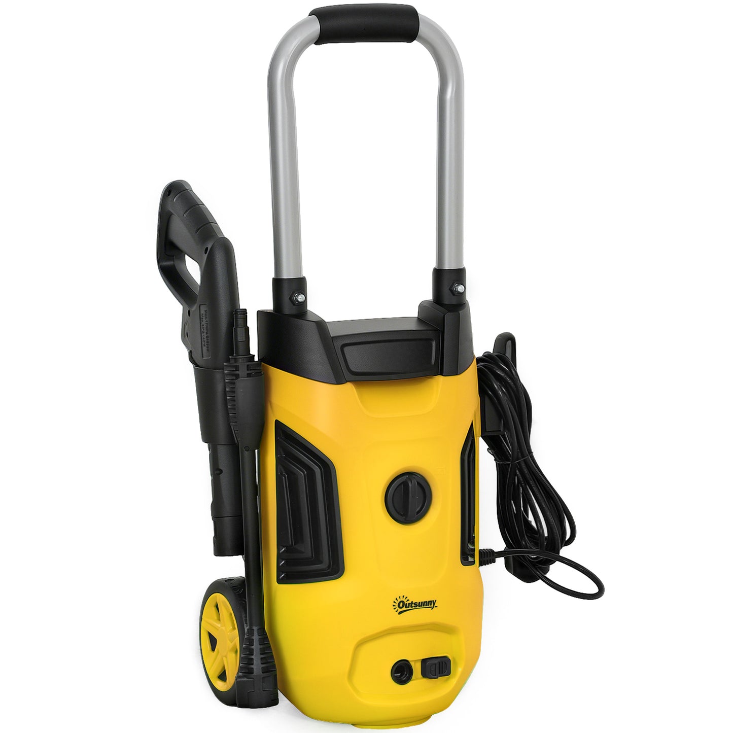 Photo of Outsunny 1800W 150-Bar Pressure Washer, with Adjustable Nozzle - Yellow in Yellow colour on a white background