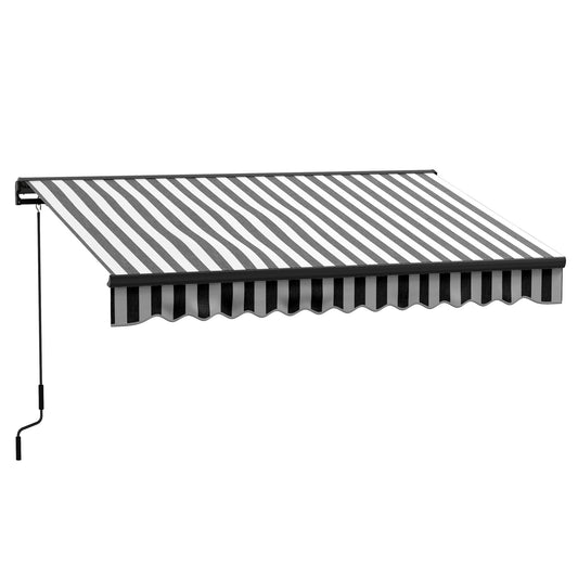 Photo of Outsunny 3 x 2m Aluminium Frame Electric Awning, with Remote - Grey/White in Grey/White colour on a white background
