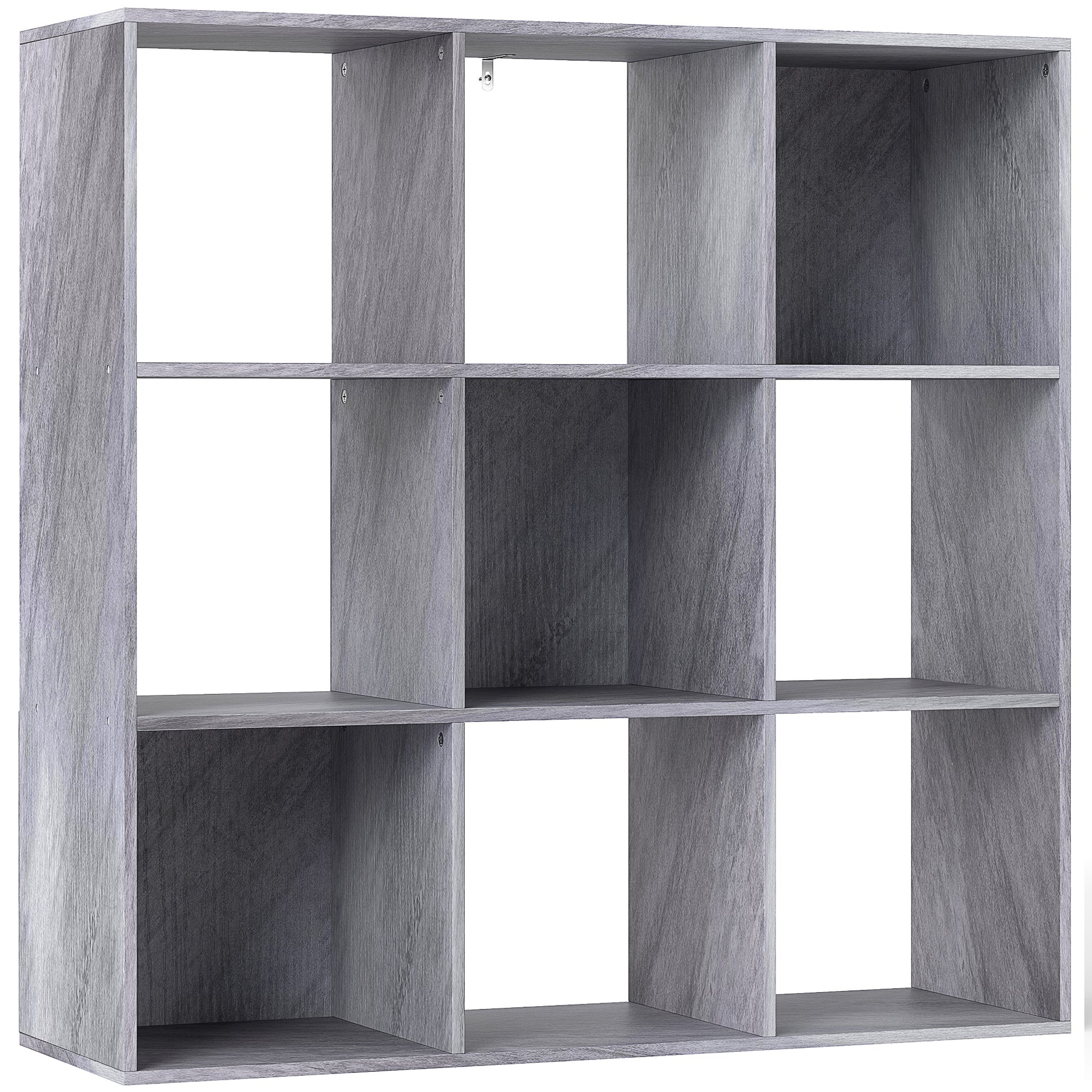 Photo of HOMCOM Nine-Cube Storage Shelf - Marble Grey in Grey colour on a white background