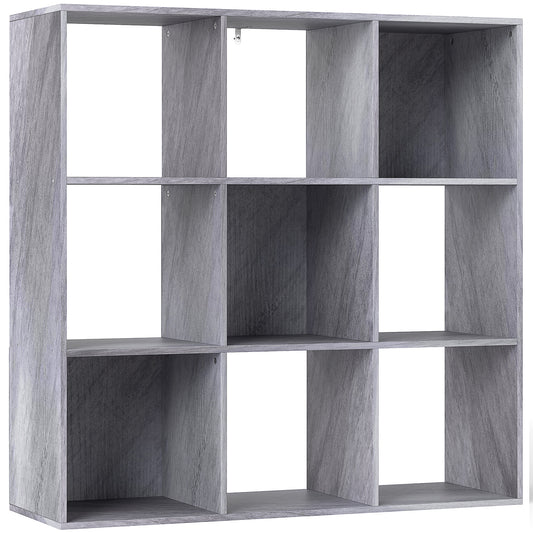 Photo of HOMCOM Nine-Cube Storage Shelf - Marble Grey in Grey colour on a white background