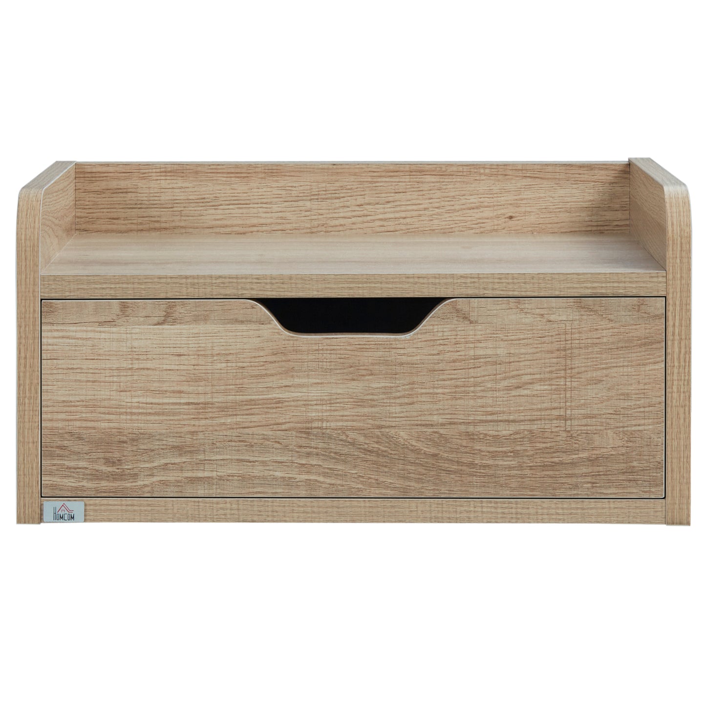 HOMCOM Floating Nightstands Set of 2, Wall Mounted Bedside Table with Drawer for Bedroom, Natural