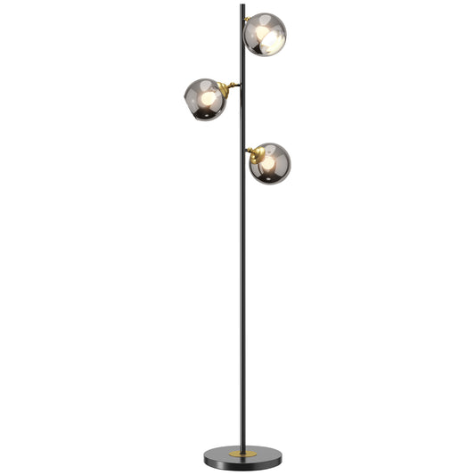 Photo of HOMCOM Tree Floor Lamp for Living Room Bedroom with 3 Light, Modern Standing Lamp, (Bulb not Included), 162cm, Grey in Grey colour on a white background