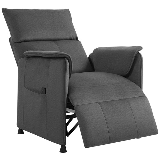 Photo of HOMCOM Power Recliner Chair, Reclining Chair with Remote, Pocket Springs, Silent Motor and Side Pockets, Black in Black colour on a white background