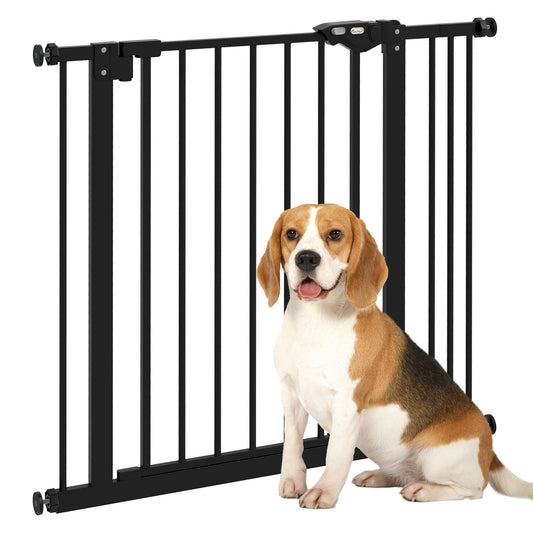 Photo of PawHut Adjustable Safety Gate w/ One Extensions, Four Adjustable Screws, Black in Black colour on a white background
