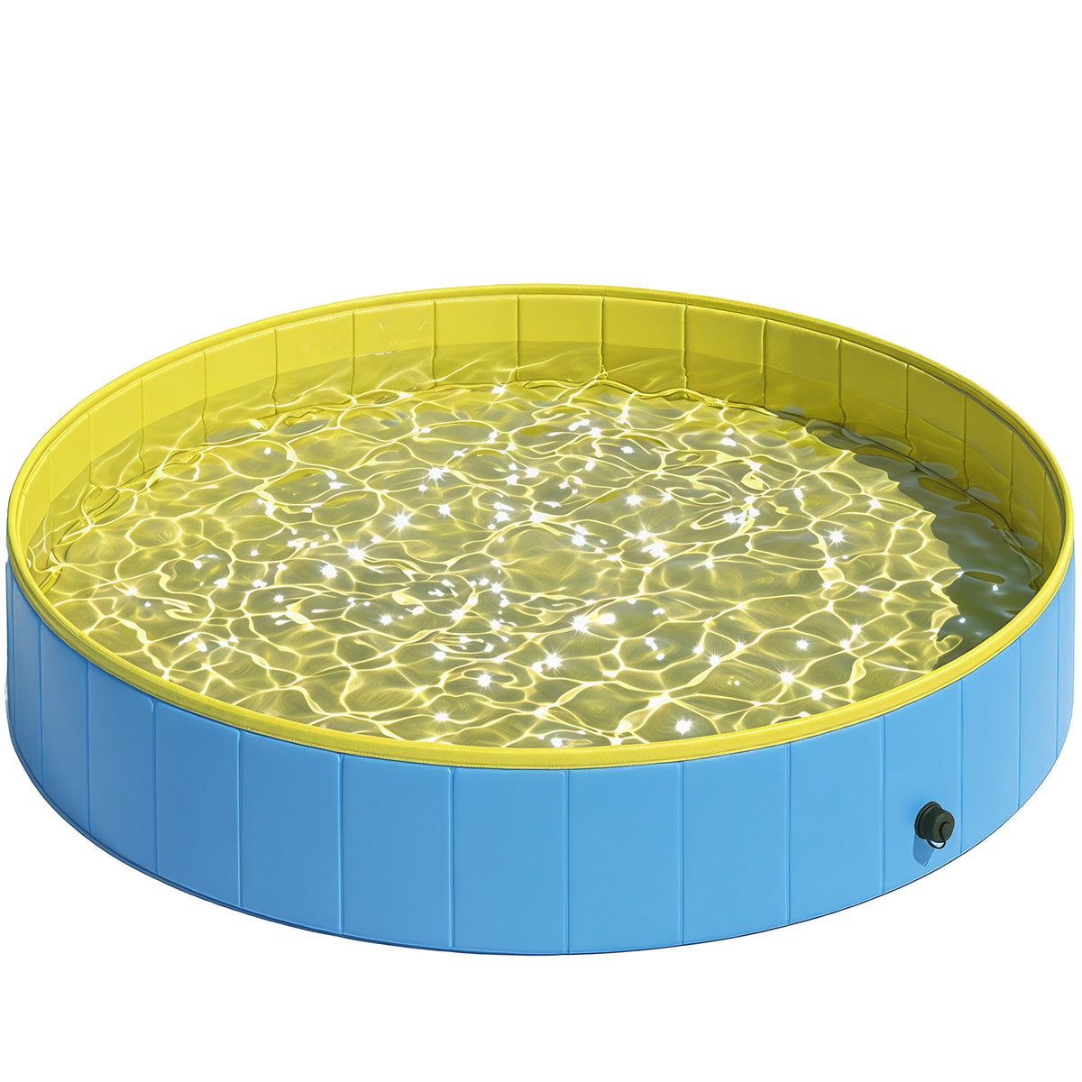 Photo of PawHut Foldable Dog Pool for Puppies and Ducks Dog Paddling Pool Bath Tub, Blue, 160 x 30cm in 30cm colour on a white background