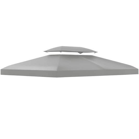 Photo of Outsunny Gazebo Roof Replacement, for 3 x 4m Frames - Light Grey in Grey colour on a white background