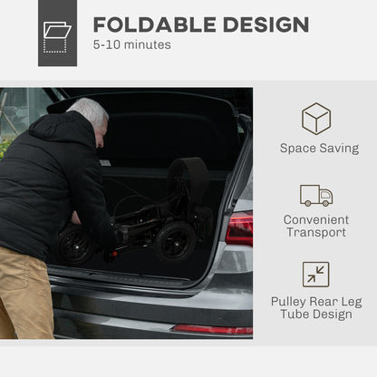 HOMCOM folding rollator walker shown compact for loading into a car