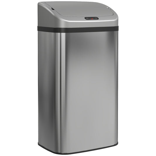 Photo of HOMCOM 48L Stainless Steel Sensor Bin - Silver-Tone in Silver-Tone colour on a white background