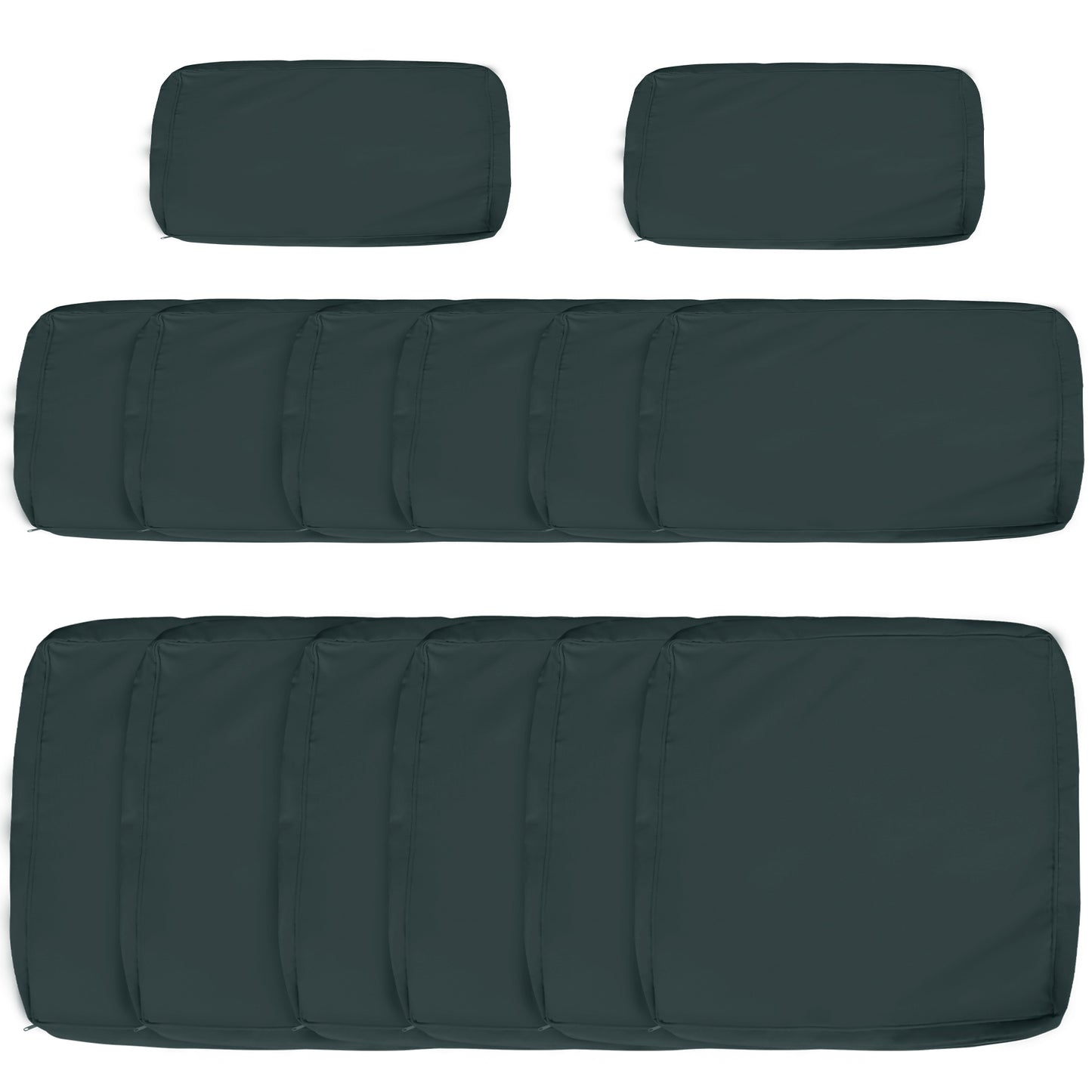 Photo of Outsunny Garden Rattan Sofa Cushion Polyester Cover Replacement Outdoor- No Cushion Included, Grayish Green in Green colour on a white background