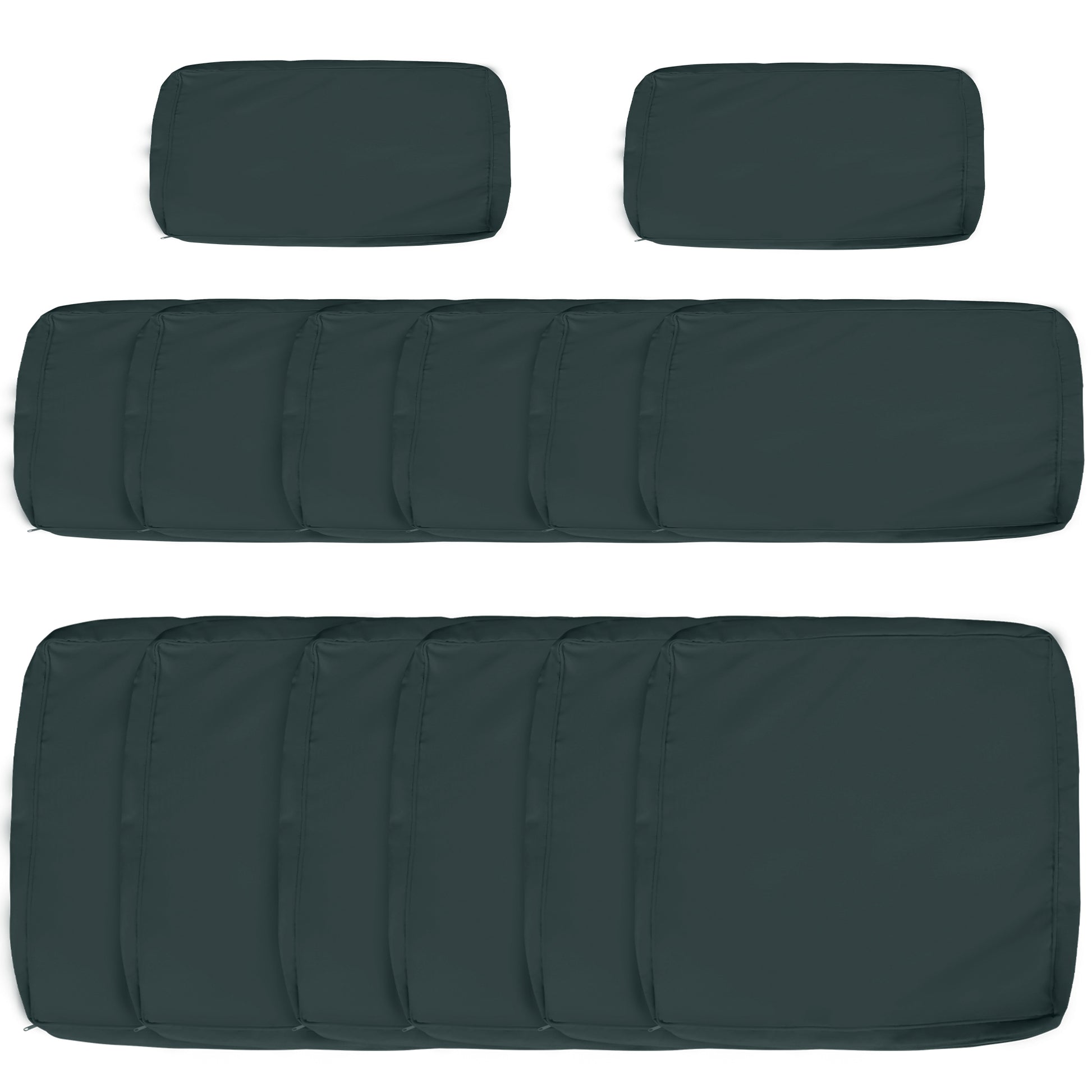 Photo of Outsunny Garden Rattan Sofa Cushion Polyester Cover Replacement Outdoor- No Cushion Included, Grayish Green in Green colour on a white background