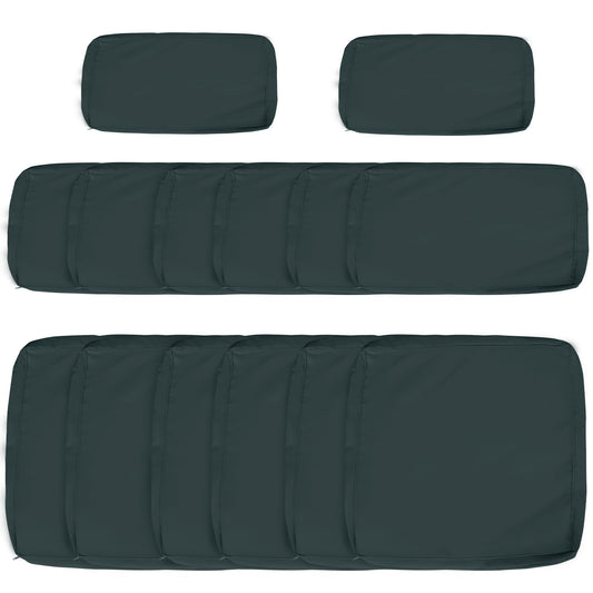 Photo of Outsunny Garden Rattan Sofa Cushion Polyester Cover Replacement Outdoor- No Cushion Included, Grayish Green in Green colour on a white background