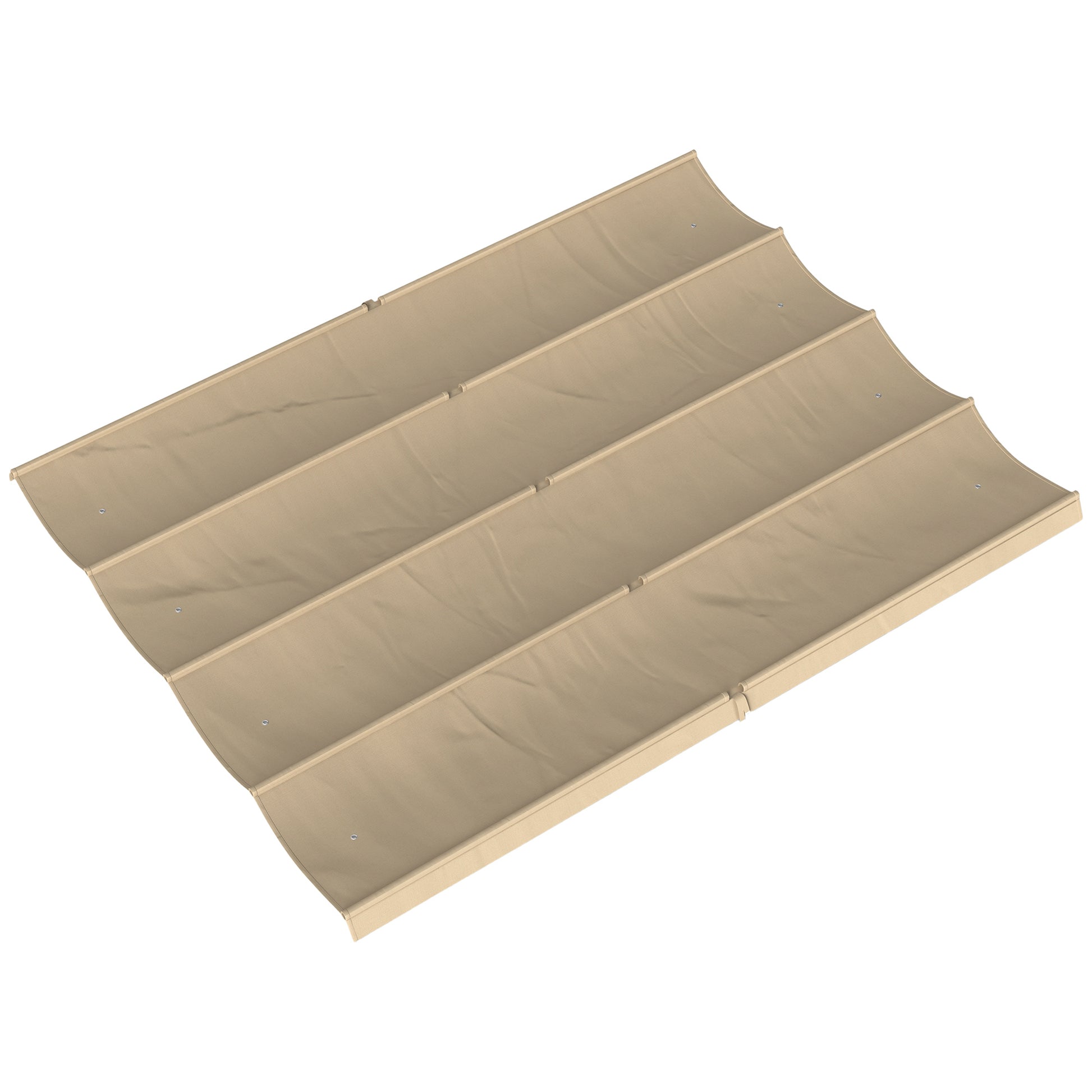 Photo of Outsunny Retractable Pergola Canopy Only, 3.92 x 3.5 m, UV30+ Replacement Canopy Cover for 4 x 3 m Pergola, Khaki in Khaki colour on a white background