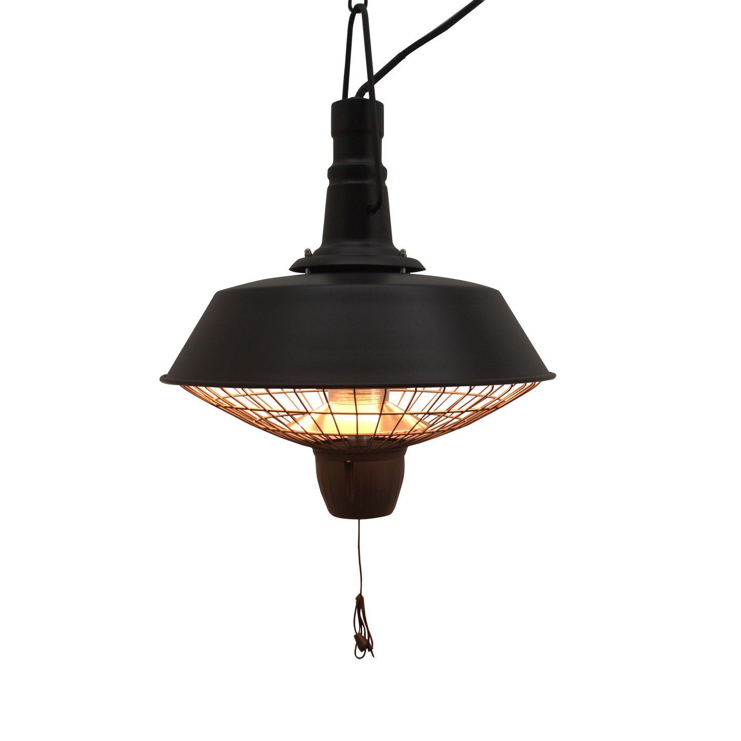 Photo of Outsunny 2100W Outdoor Ceiling Mounted Halogen Electric Heater Hanging Patio Garden Warmer Light - Black in Black colour on a white background