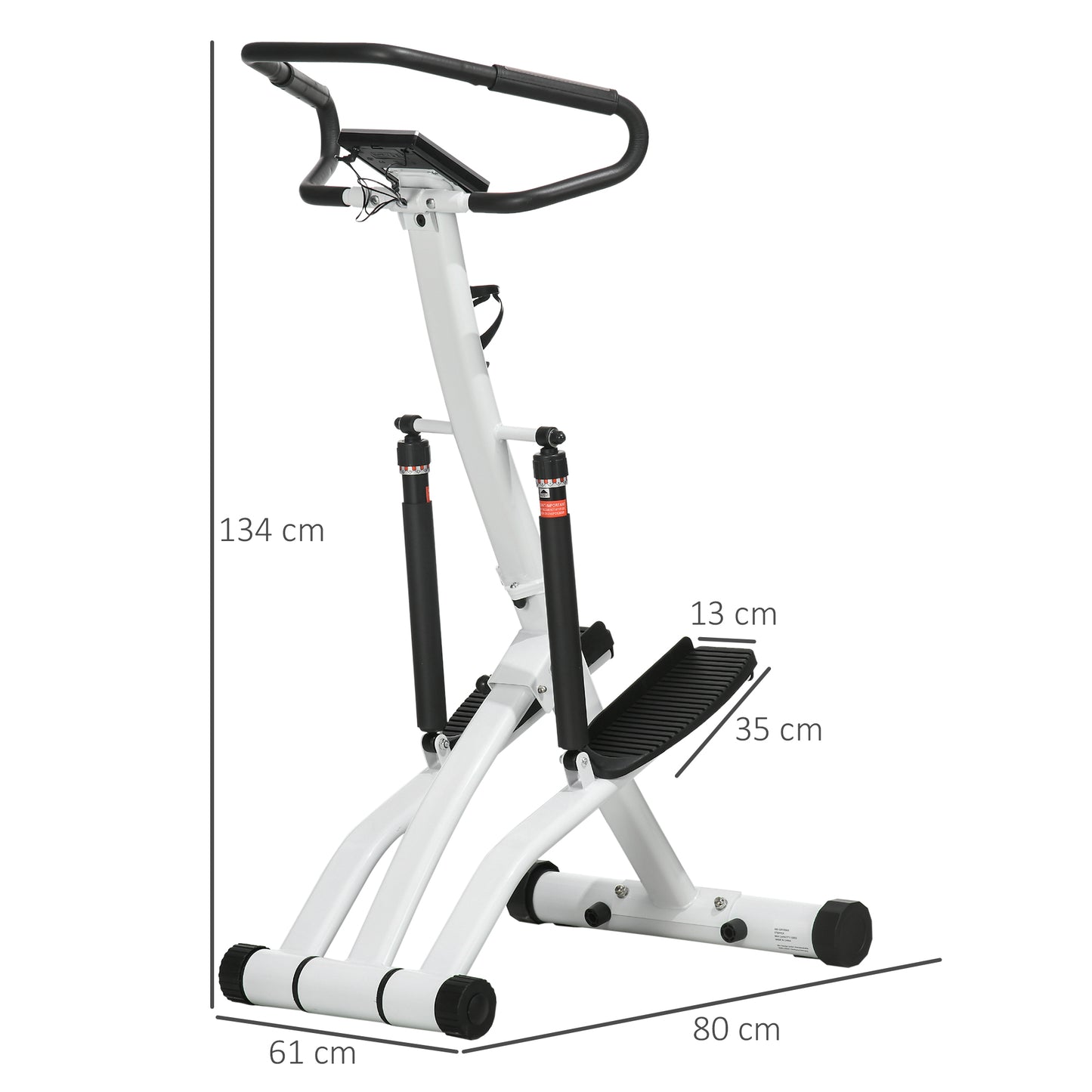 SPORTNOW Stepper Machine for Home, Foldable Stair Stepper with 12-Level Hydraulic Resistance, Stair Climber with LCD Monitor, Heart Rate Sensor and Drink Holder, White and Black