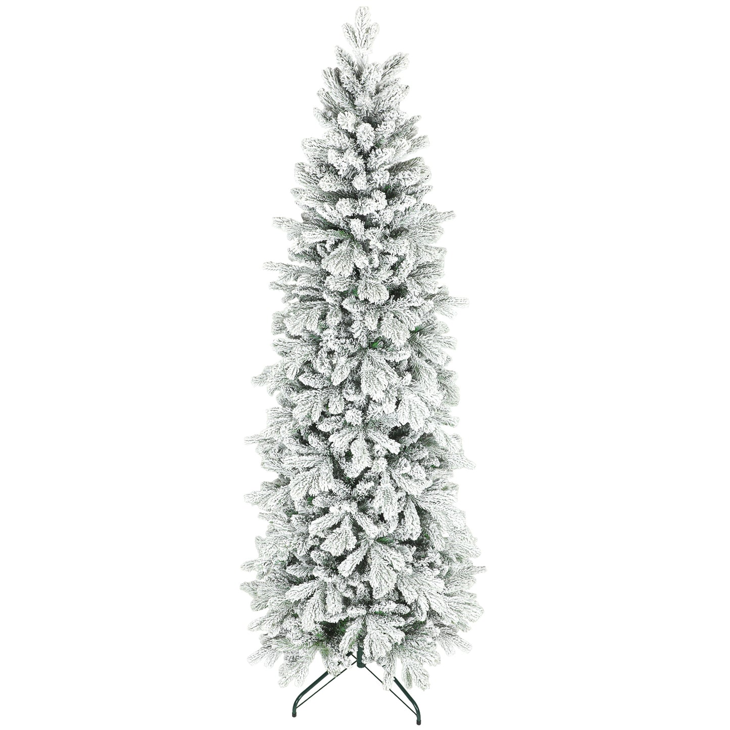 Photo of HOMCOM 7ft Flocked Artificial Christmas Tree in Tree colour on a white background
