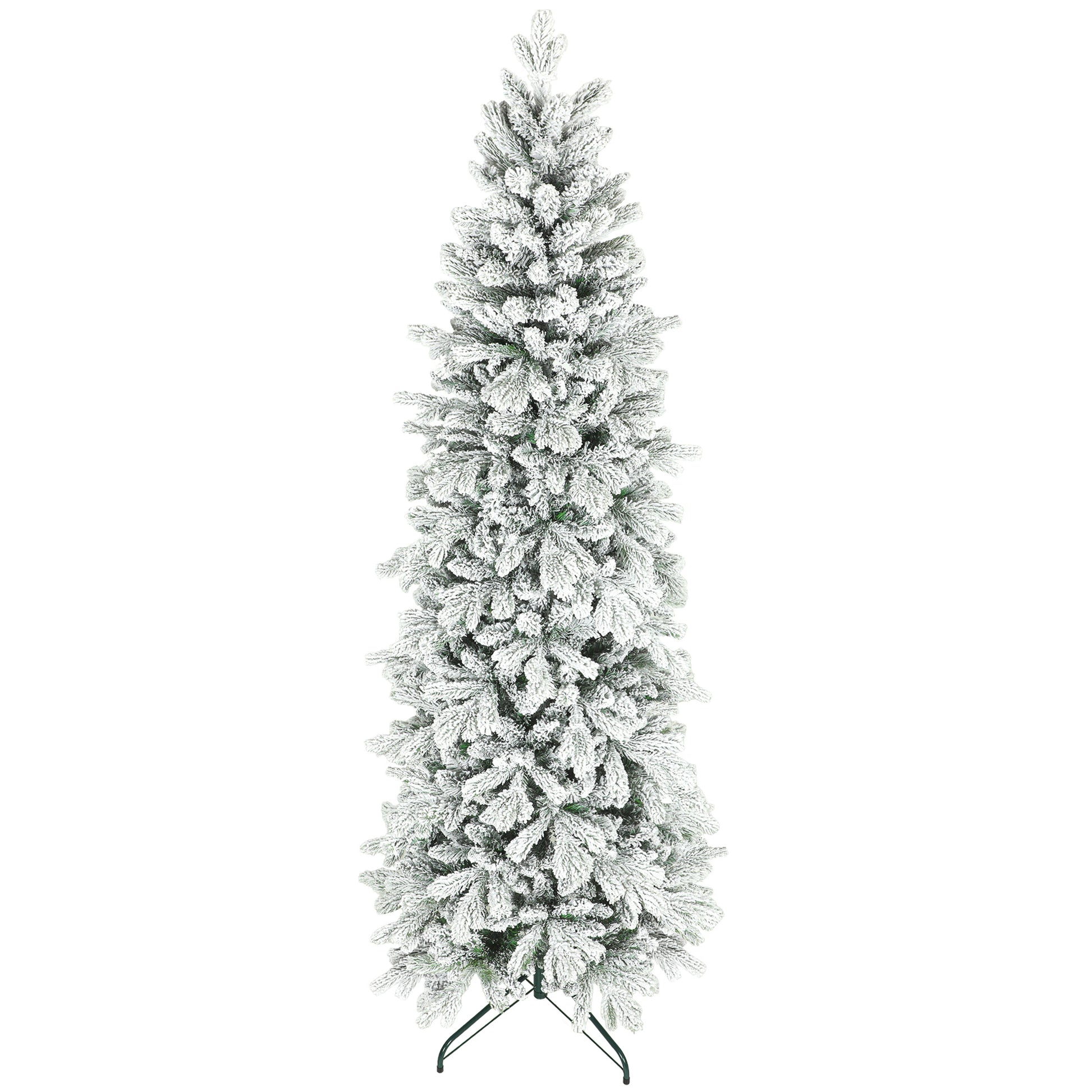 Photo of HOMCOM 7ft Flocked Artificial Christmas Tree in Tree colour on a white background