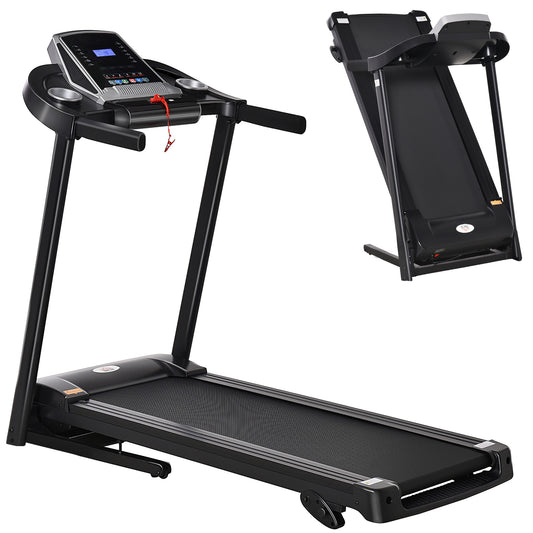 Photo of HOMCOM Folding Treadmill, 2.0HP Incline Treadmill Running Machine, 12.8 km/h, with LED Display, Manual Incline, 12 Preset Programs, Drink & Phone Holder for Home Gym Fitness in Fitness colour on a white background
