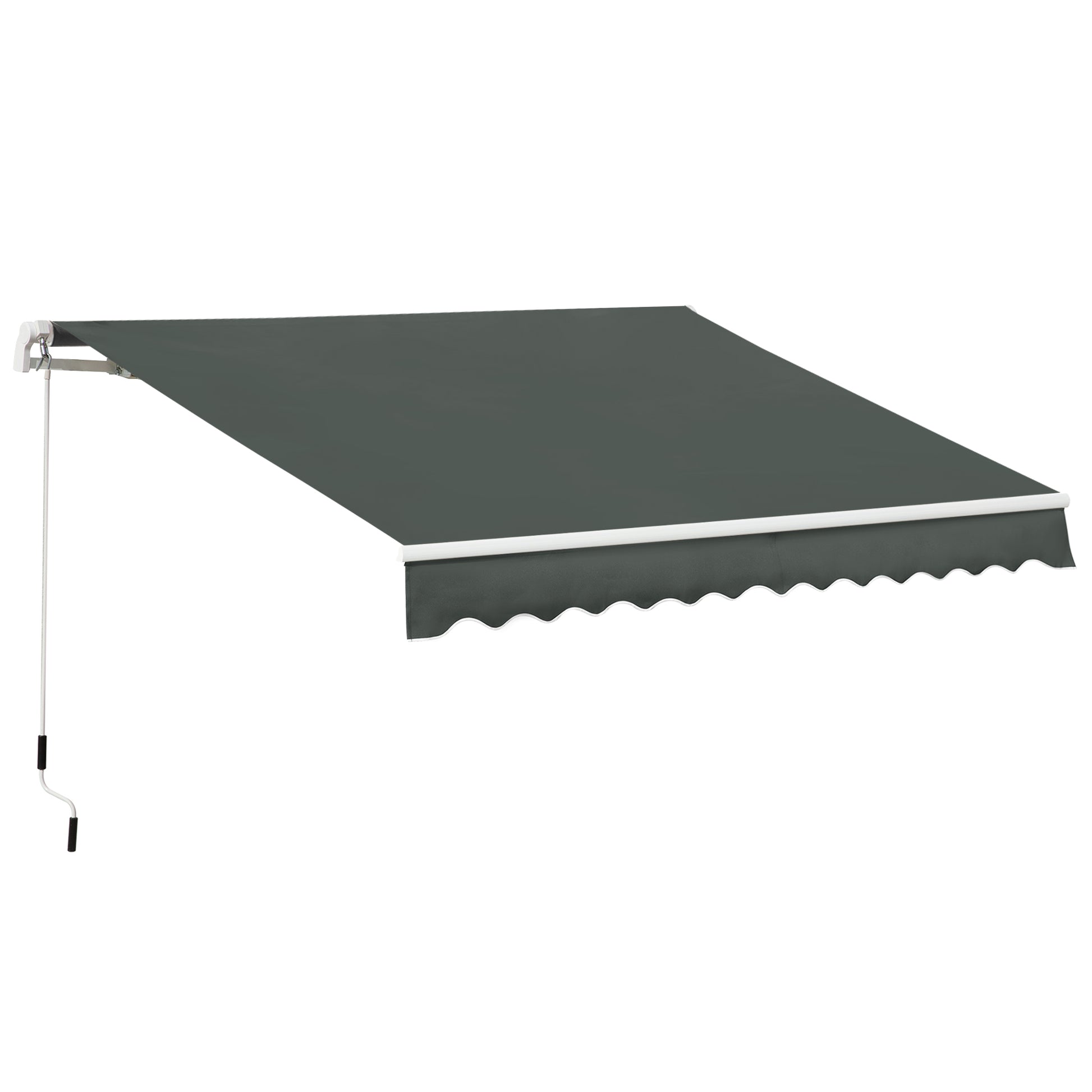 Photo of Outsunny 3.5M x 2.5M Manual Awning Canopy Retractable Sun Shade Shelter for Garden Patio in Patio colour on a white background