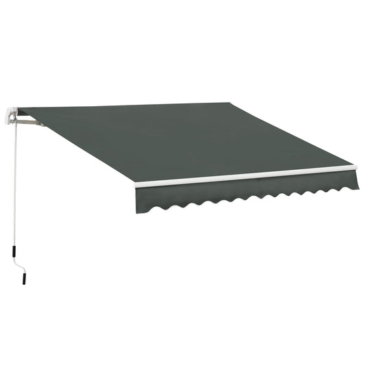 Photo of Outsunny 3.5M x 2.5M Manual Awning Canopy Retractable Sun Shade Shelter for Garden Patio in Patio colour on a white background