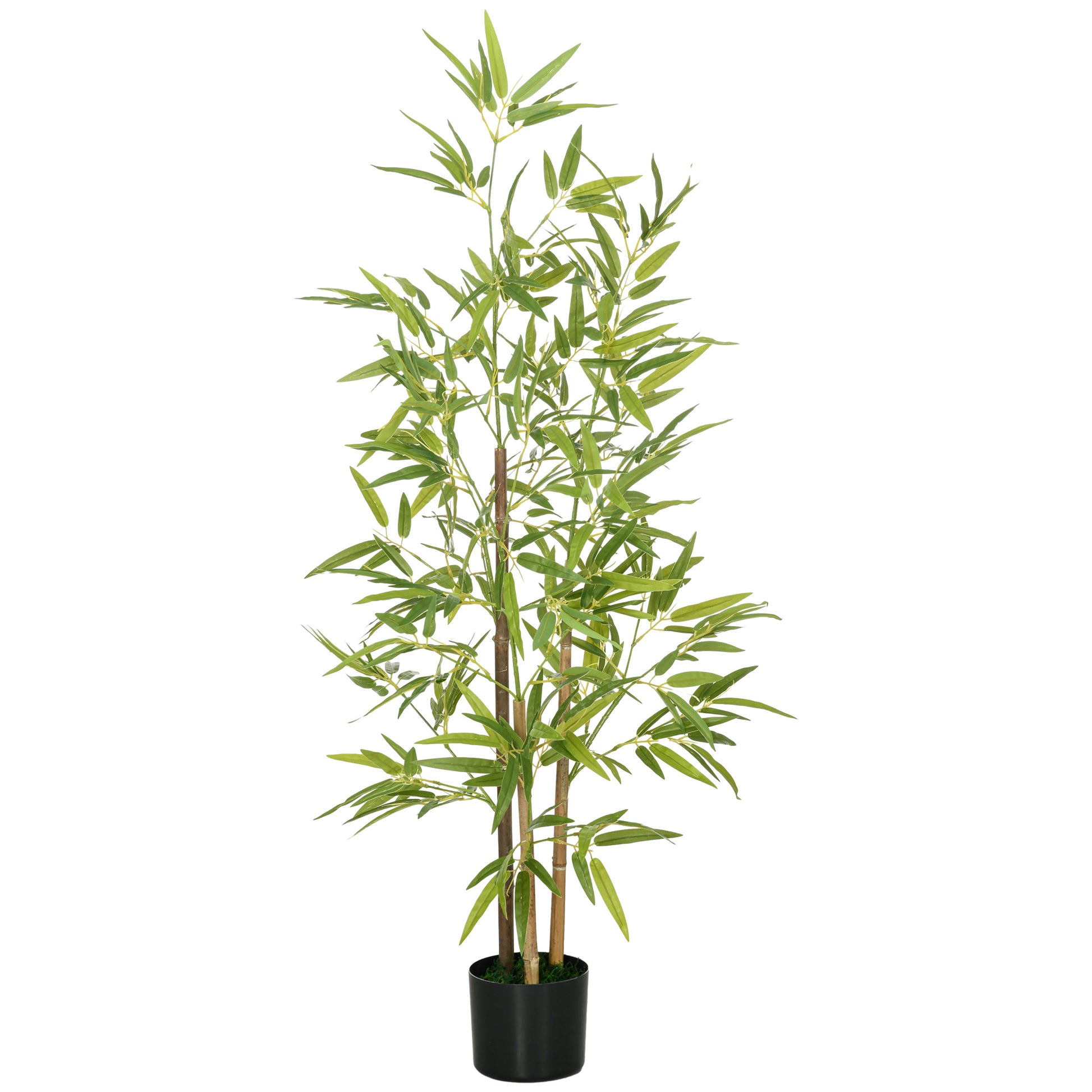 Photo of HOMCOM Artificial Plant Bamboo Artificial Tree Height 120 cm with Pot for Home Indoor Decor in Decor colour on a white background