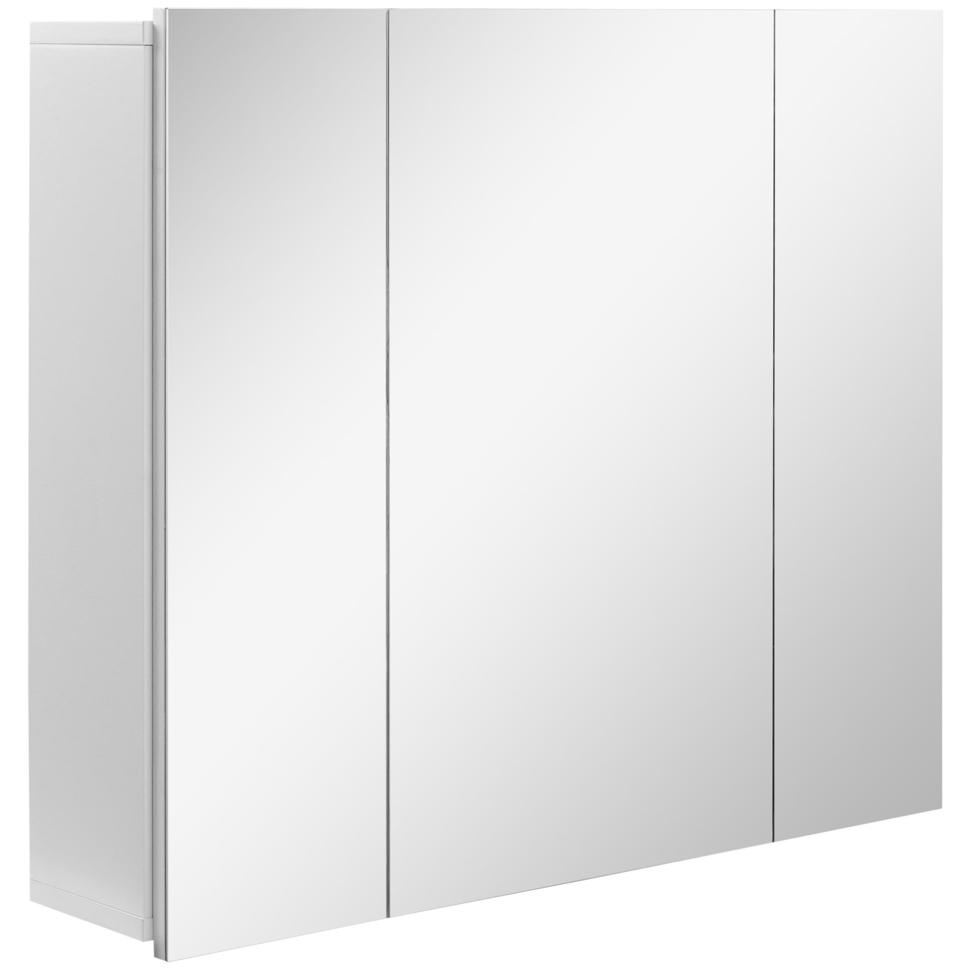 Photo of kleankin Wall Mounted Mirror Cabinet - White in White colour on a white background