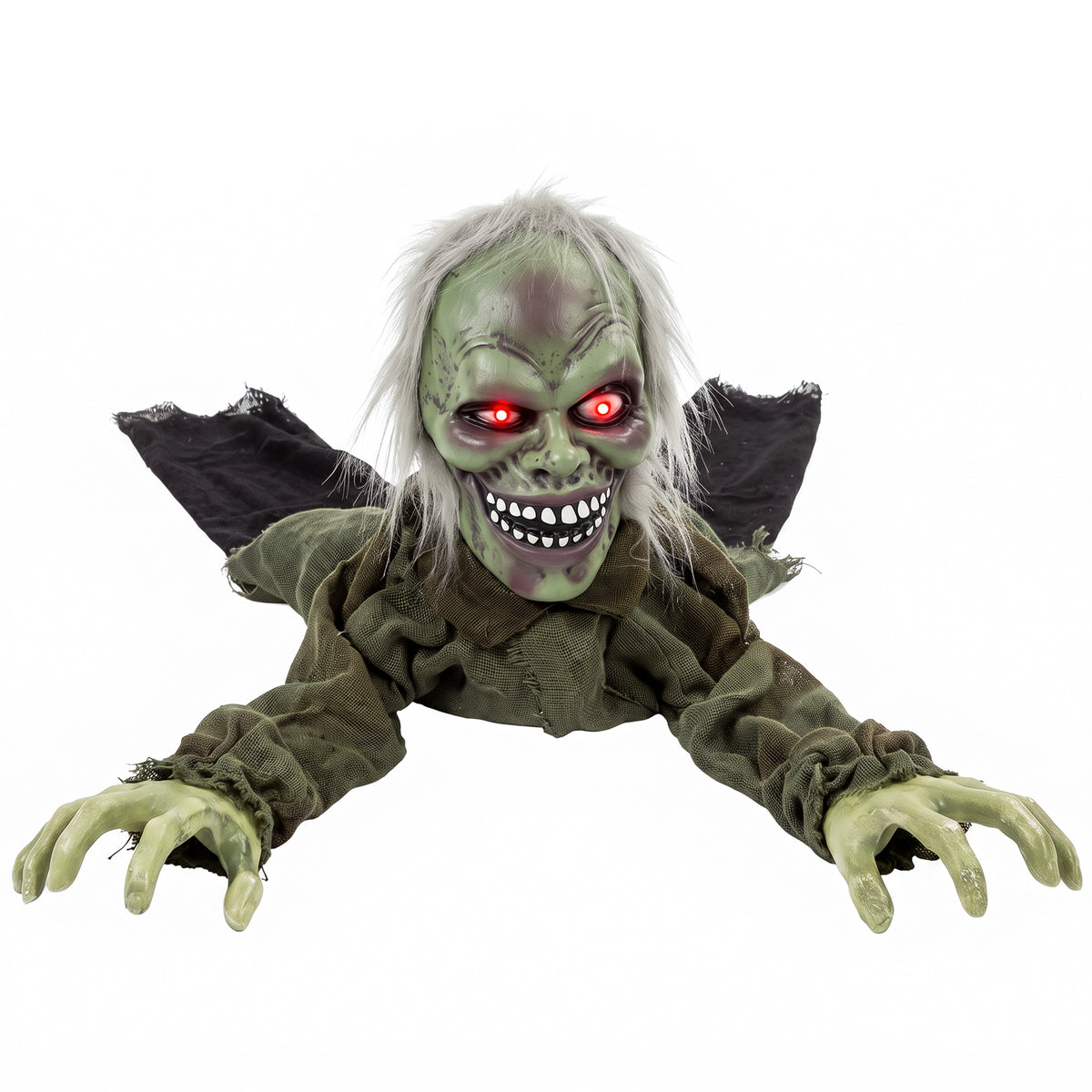 Photo of HOMCOM Halloween Decoration Halloween Animatronic Crawling Zombie with Light-Up Eyes and Creepy Sound in Sound colour on a white background